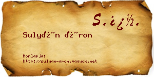 Sulyán Áron névjegykártya